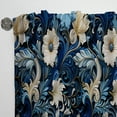 thumbnail image 3 of Designart "Swirling Scrollwork In Cobalt Blue" Floral Room Darkening Curtain Single Panel, 3 of 6