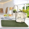 thumbnail image 5 of joogoo Olive Green Solid Dish Drying Mat Kitchen Counter Absorbent Drying Pad 16x18 in Drainer Rack, 5 of 8