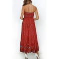 thumbnail image 5 of Rovga Women Casual Floral Printing Summer Boho Strapless Sleeveless Ruffle Beach Maxi Tiered Midi Dress Stylish Dailywear, 5 of 9