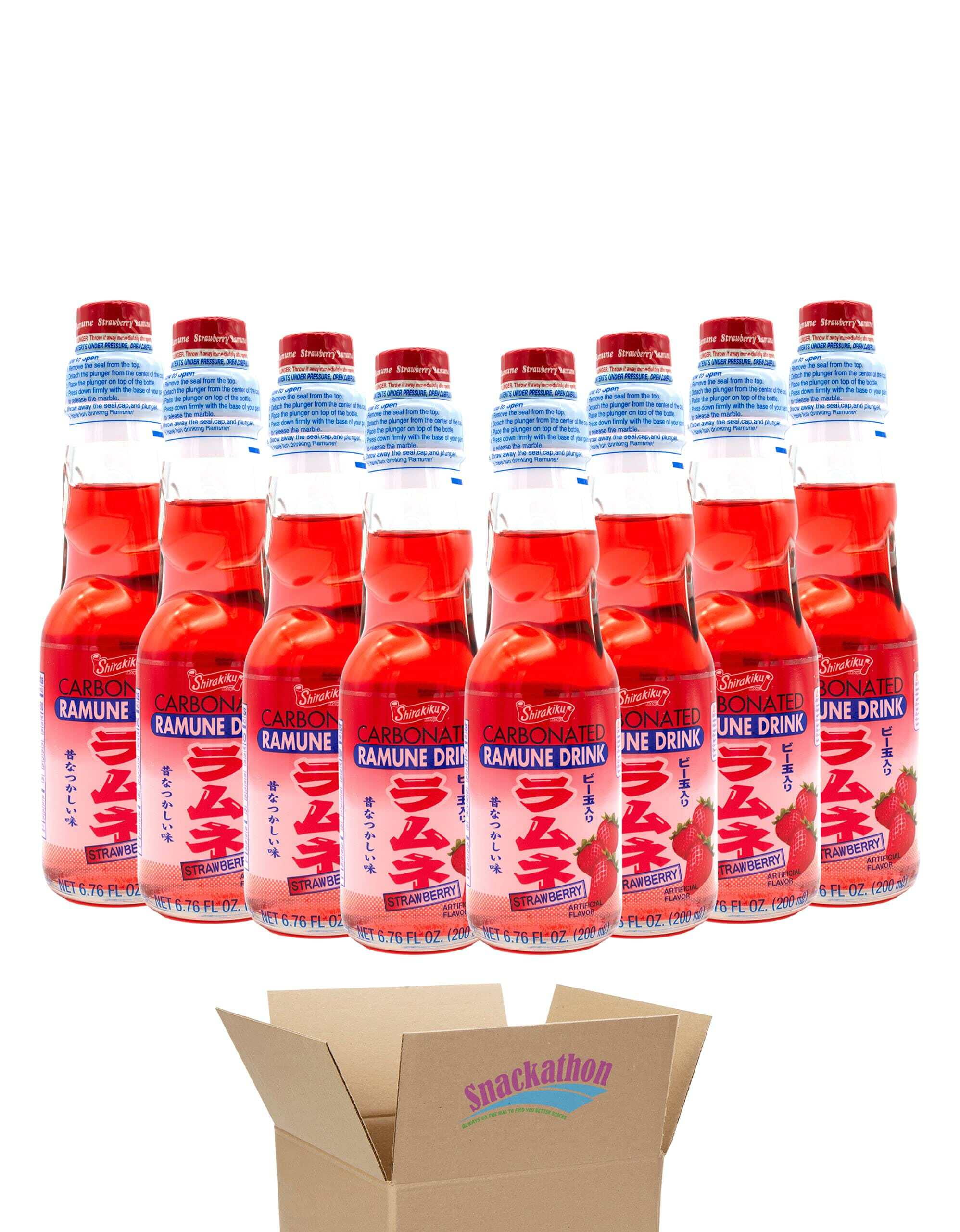 Shirakiku RAMUNE Japanese Soft Drink, 8 Unique Flavored Bottles