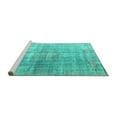 thumbnail image 2 of Ahgly Company Machine Washable Indoor Square Abstract Turquoise Blue Contemporary Area Rugs, 8' Square, 2 of 4
