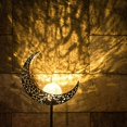 thumbnail image 2 of Solar Panel Moon Hollow Pattern Lawn Light Outdoor Waterproof Stainless Steel, 2 of 5