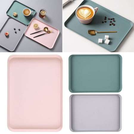 

Nordic Simple Rectangular Plastic Serving Tray Fruit Dessert Fast Food Serving Cafeteria Tray