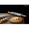 thumbnail image 3 of CHEFMADE 18-inch Marble Rolling Pin with Wooden Handles and Cradle, Non-Stick (Gray and White), 3 of 8