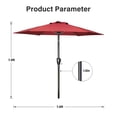 thumbnail image 4 of Sombrilla de patio Simple Deluxe de 2,3 m con base de 22 kg de capacidad, color rojo, 4 of 9
