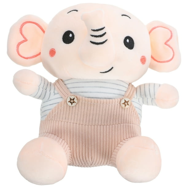 KAKOWELY Precioso elefante de peluche, animal de dibujos animados, peluche de elefante, muñeca de peluche sin cola
