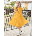 thumbnail image 3 of Arshiner Tween Girls Summer Dress Formal Ruffle Sleeve A Line Casual Elegant Dresses with Belt, 3 of 6