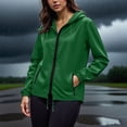 thumbnail image 4 of WIZUTIZ Women's Waterproof Rain Jacket Zip Up Hooded Lightweight Packable Long Sleeve Outdoor Windbreaker Raincoat with Pockets Coat Layer Top, 4 of 5