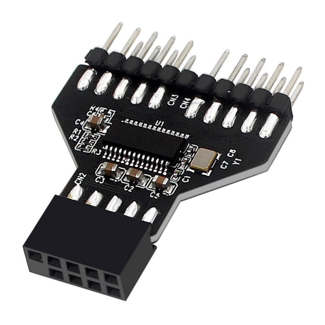 Ventilador de lámpara RGB refrigerado por agua de 9 pines a placa base USB 2.0 USB 3.0 Adaptador de 19 pines Hugtrwg Para estrenar