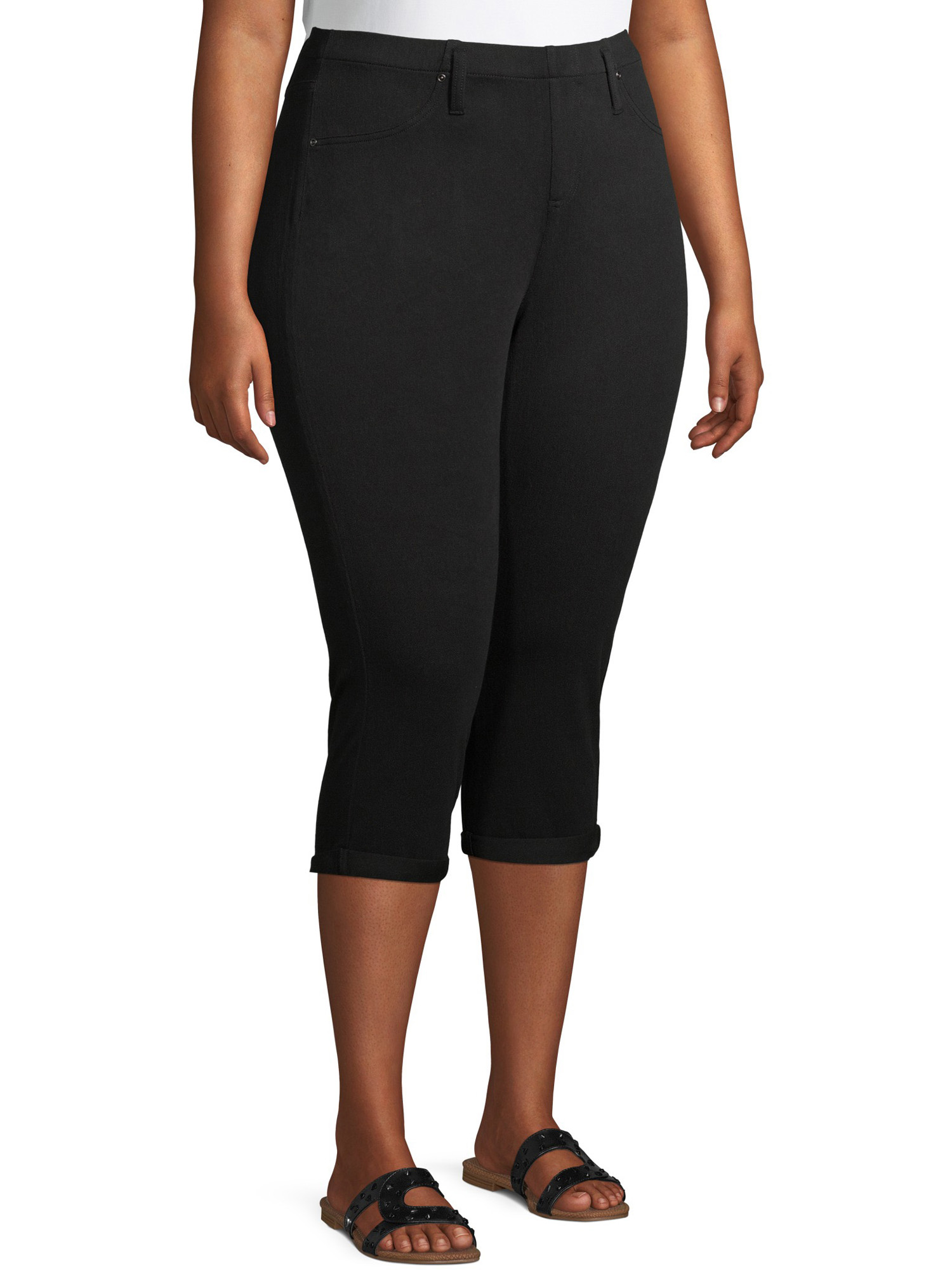 Terra & Sky Women's Plus Size Pull on Denim Capri Jeggings - image 3 of 9