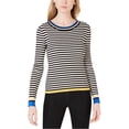 thumbnail image 1 of maison Jules Womens Striped Knit Sweater, Multicoloured, X-Large, 1 of 5