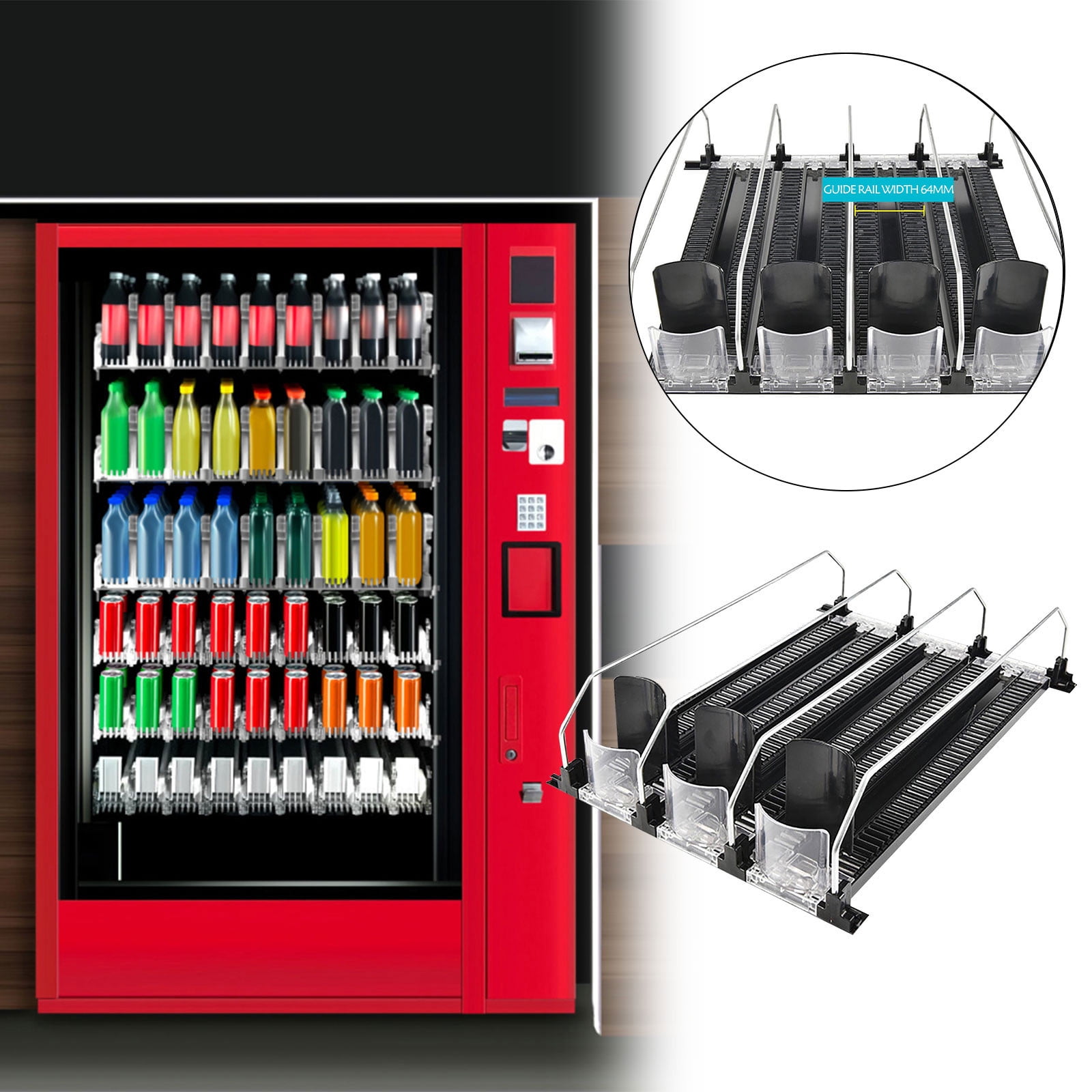 Fridge and Freezer Organizers 3Pc Supermarket Freezer Beverage Pusher Refrigerator Beverage Shelf Beverage Automatic Pusher