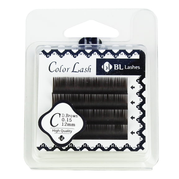 BL Lashes Color Lash C Dark Brown 0.15 Thickness 4 Lines
