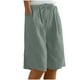 thumbnail image 1 of Pantalones Cortos Casuales de Color Sólido Capri, Mezcla Cómoda de Poliéster para el Hogar Y el Uso Diario, 1 of 9