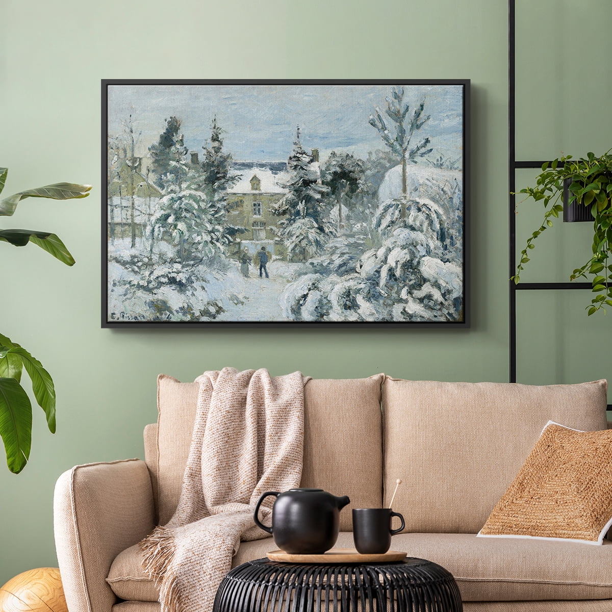 Vintage Landscape-CCXC By Wexford Home Framed in Black Wood Gallery Wrapped Canvas 17 in. x 25 in.