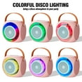 thumbnail image 7 of Karaoke Machine for Kids,Mini Portable Bluetooth Karaoke Speaker with 1 Wireless Mic and Colorful Lights for Kids Adults,Gifts Toys for Girls Boys Family Home Party,Pink, 7 of 7