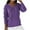 Purple, variant on Lovskoo Sweaters for Women Long Sleeves V-Neck Pullover Solid Color Casual Blouse Tops Pink