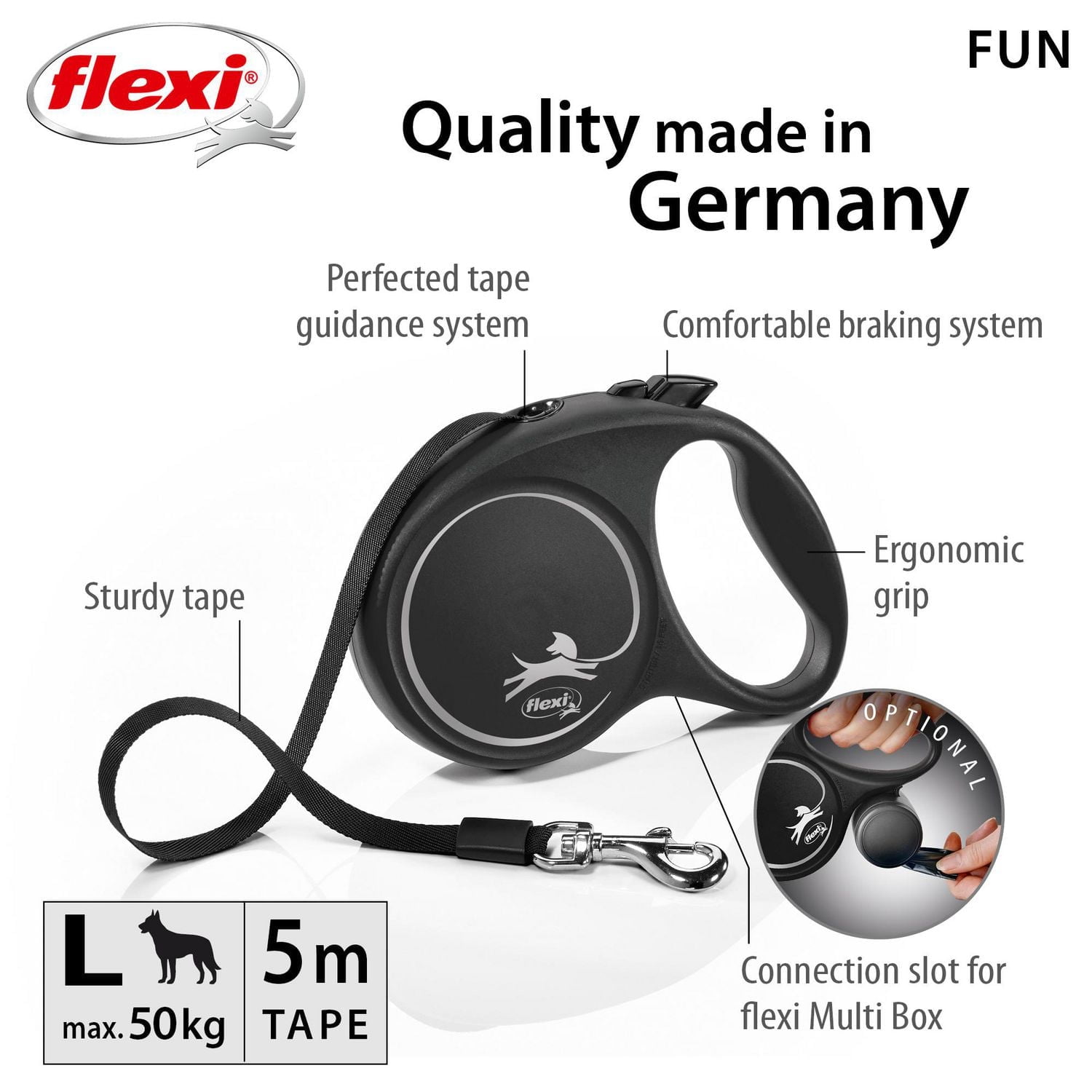 Flexi FUN Large 5m Tape Retractable Dog Leash