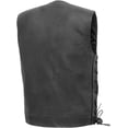 thumbnail image 2 of First Mfg Co - Gambler - Men's Motorcycle Biker Riding Black Leather Vest - Extra Small, 2 of 4