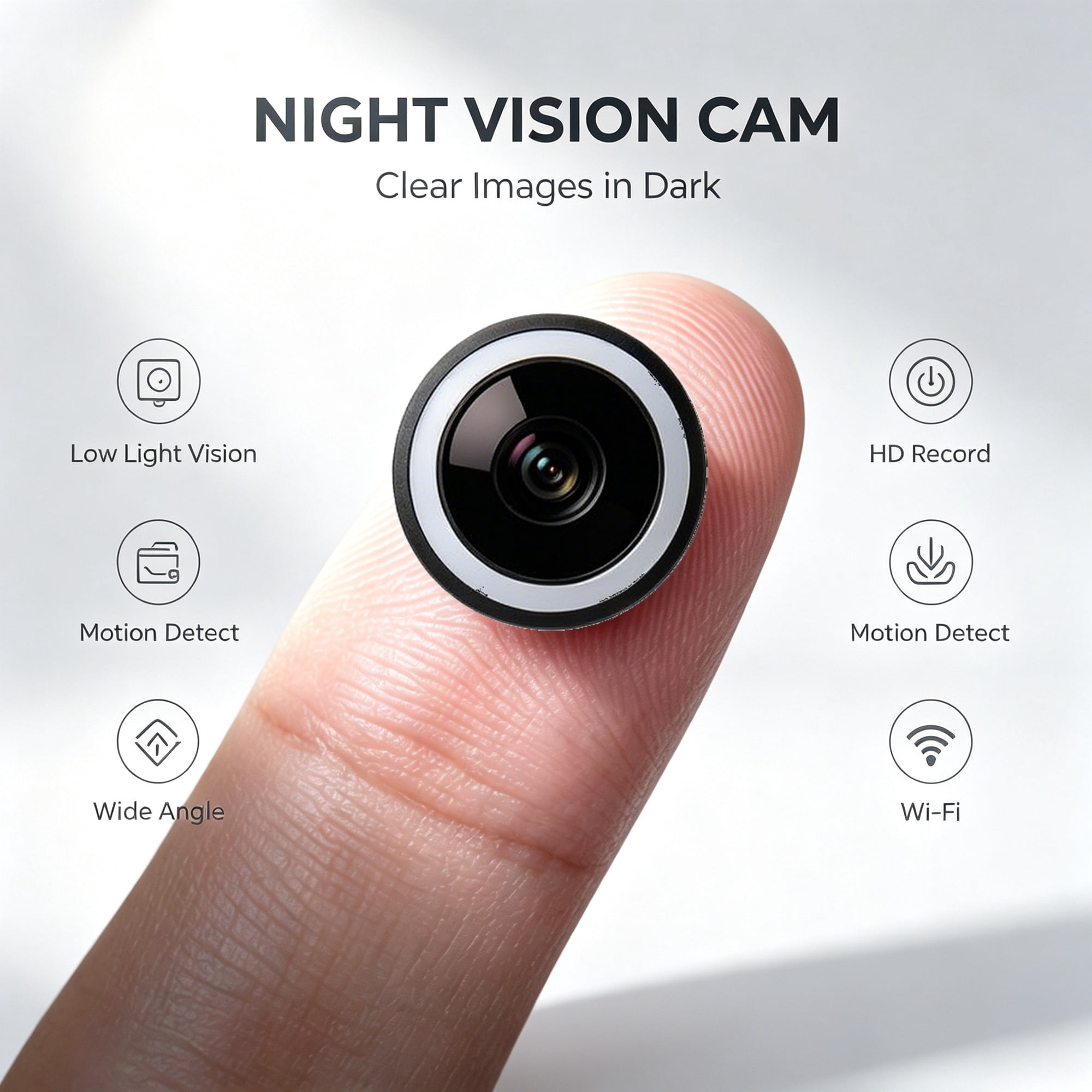 B6Mini Wireless Security Camera, 360° Wide Angle WiFi Indoor Surveillance Cam with Night Vision, Remote Live View, Local & Cloud Storage, Scheduled Recording for Home Pet Office Monitoring