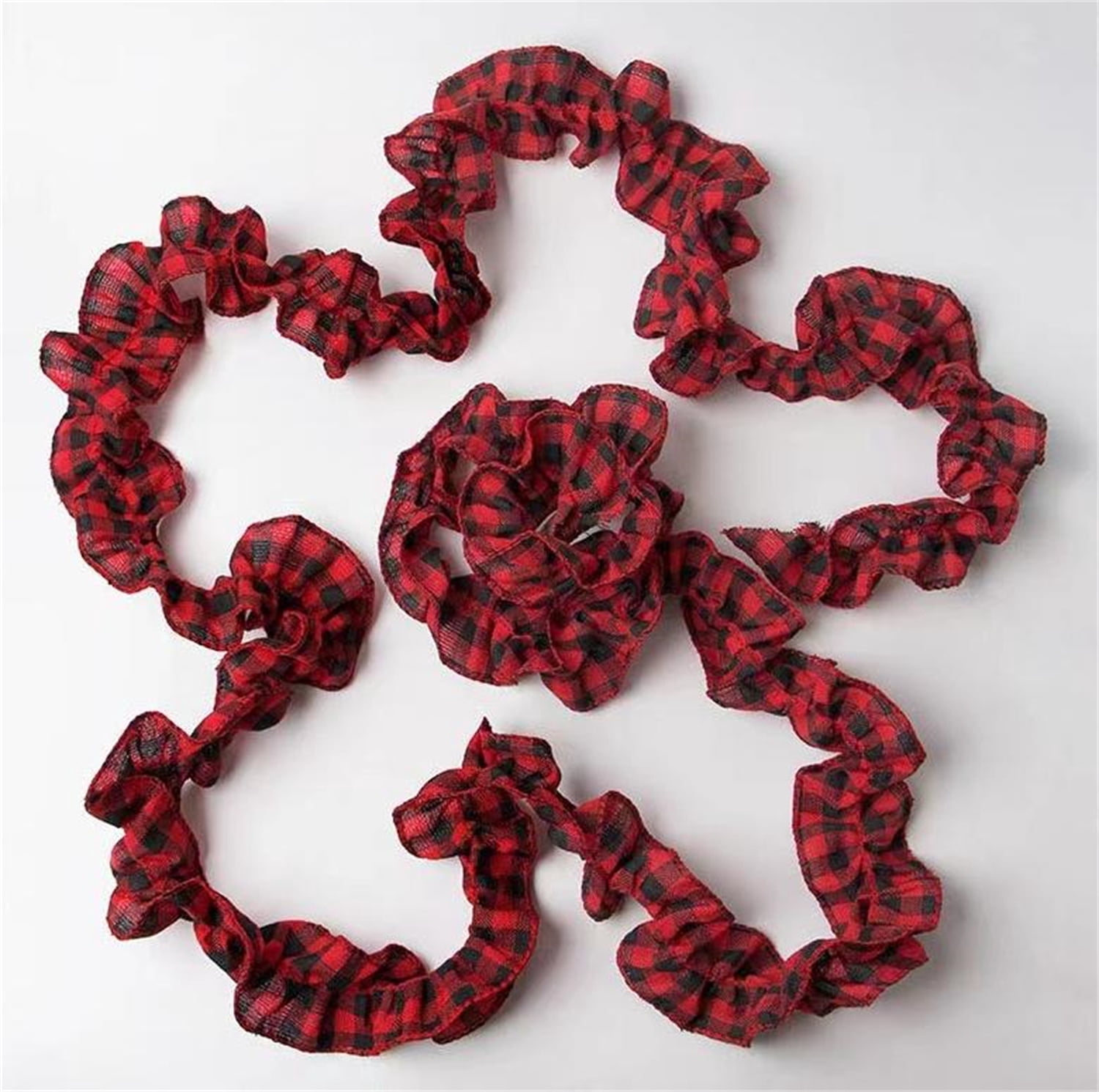 27FT Christmas Tree Garland,Bexikou Black and White Plaid Christmas Decorations Garland Christmas Garland Ribbon for Home Wreath Staircase Tree Decor