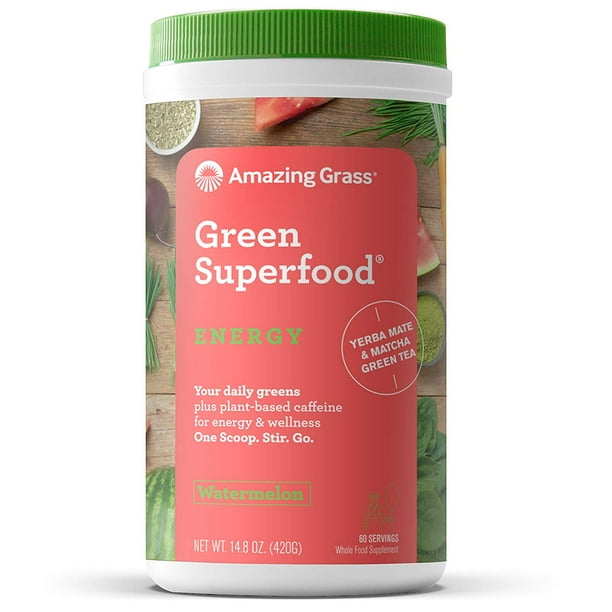 Amazing Grass Energy Green Superfood Powder, Watermelon, 60 Servings