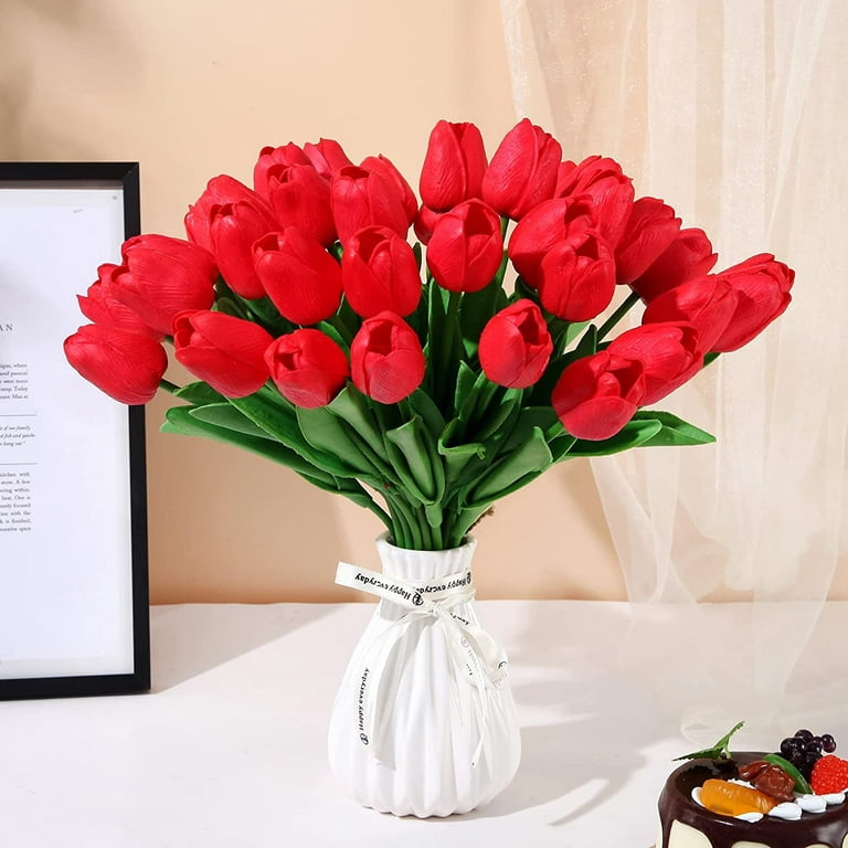 Well Known Small Bouquet Artificial Flowers, Silk Tulips Flowers with Stems  Silk Flowers Bouquet Small Fake Flowers for Vase Decorations Home Decor