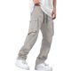 thumbnail image 5 of Ceisia Men's Solid Color Loose Cargo Pants with Multi Pockets & Drawstring Waist Beige M Gifts, 5 of 9