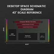 GTRACING Adjustable Height RGB Electric Sit or Stand Computer Desk with LED Lights, Black