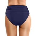 thumbnail image 4 of Sopiago Bikini Bottom for Women High Waisted Swimsuit Bottoms Tummy Control Ruched Bathing Suit Bottom for Women Swim Bottom Dark Blue,XXL, 4 of 6