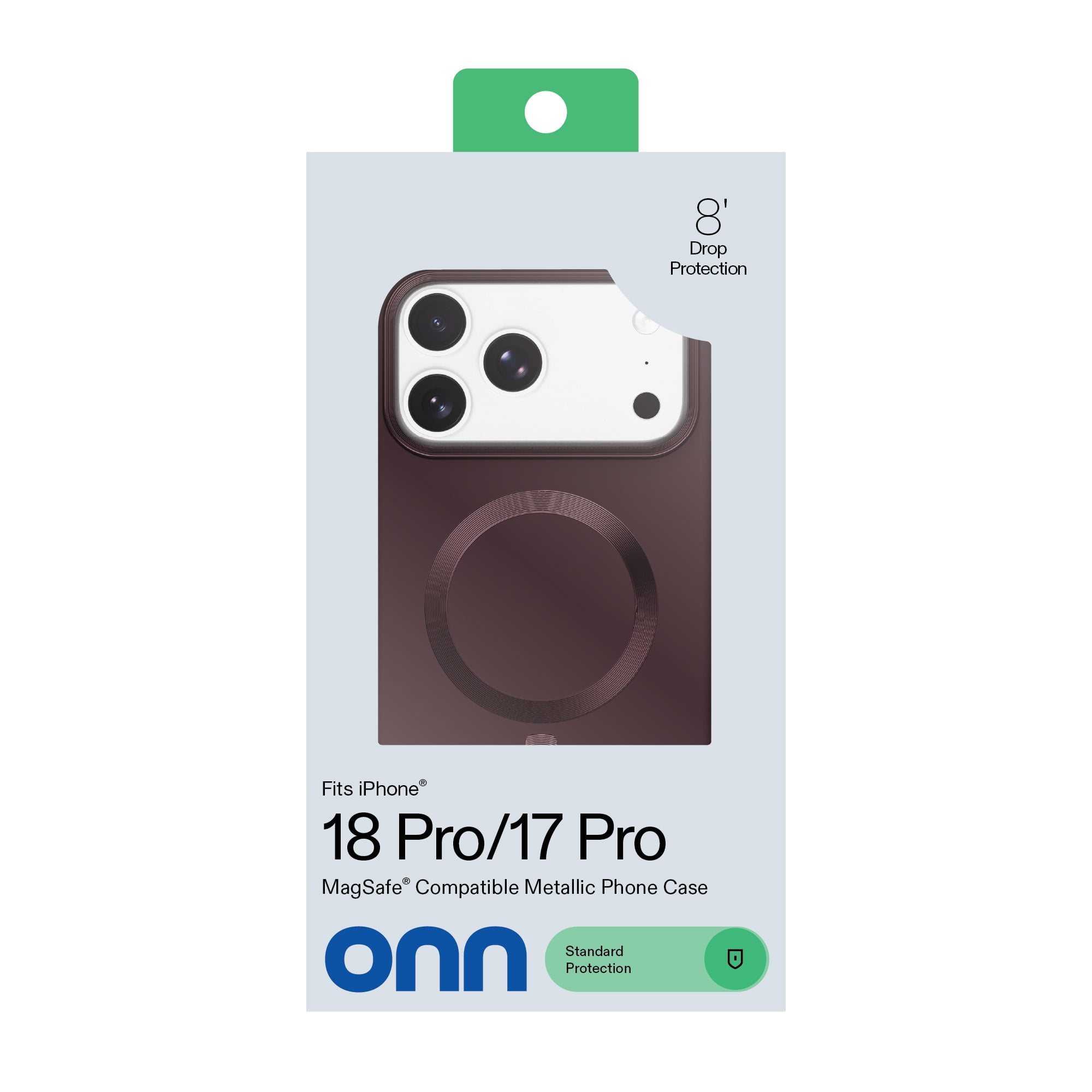 onn Soft Touch Phone Case for iPhone 18 Pro / 17 Pro, MagSafe Compatible - Plum Chocolate