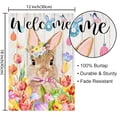 thumbnail image 2 of Easter Garden Flag, Easter Flags 12.5x18 Double Sided, Burlap Happy Easter Yard Flag with Bunny Eggs Tulips Flowers Welcome Small Vertical Spring Farmhouse Signs for Outdoor Outside Lawn Decorations, 2 of 6