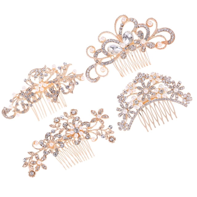 Diamantes de imitación de cristal en forma de combinación con flor de perla nupcial