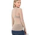 thumbnail image 3 of Zenana Women Sheer Long Sleeve Sexy Mesh Turtleneck Blouse Shirt Top, 3 of 6