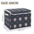 thumbnail image 5 of Yayeee Collapsible Cube Storage Bin with Lid Fabric Closet Decorative Basket with Handles, Red Fireworks Pattern, 5 of 7
