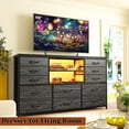 thumbnail image 7 of EnHomee Dresser TV Stand for 55'' TV Dresser for Bedroom with LED Lights&12 Fabric Drawers for Living Room, 7 of 7