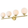 thumbnail image 2 of Living District Ansley 4 Light Brass And Frosted White Bath Sconce, 2 of 5