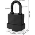thumbnail image 5 of Candado de latón con cubierta de plástico impermeable, candado resistente a la intemperie para exteriores con candado de 2 llaves para casillero de gimnasio/escuela/garaje/cerca/co, 5 of 5