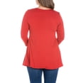 thumbnail image 2 of 24/7 Comfort Apparel Women's Plus Size Three Quarter Sleeve V-Neck Tunic Top, 2 of 4
