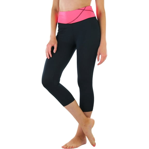 ToBeInStyle Women's Comfy Capri Yoga Pants with Criss-Cross Design