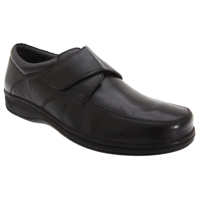Roamers Mens Fuller Fitting Superlight Touch Fastening Leather Shoes