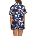 thumbnail image 3 of CONFREE Womens Halloween Pajamas Short Sleeve Cartoon Pumpkin Ghost Satin Sleepwear Tops Pants Hallowmas Pjs For Women Cozy Nightwear, 3 of 5