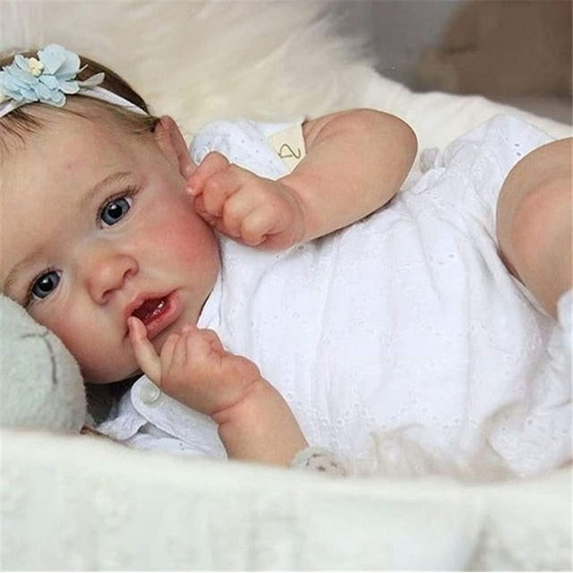 Muñeca Reborn ZTDOLL para niña con ojos azules abiertos, 45 cm y 1,2 kg