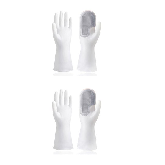 Inteprter 1 par de guantes para lavar platos, fregador de manos, tazas de reutilizables, manoplas de esponja para frutas, cocina, baño, Type1 NO1