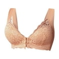 thumbnail image 4 of Fiaer Lace Front Closure Bras for Women Seamless No Underwire Push up Comfort Breathable Bra Rose Gold XL, 4 of 5