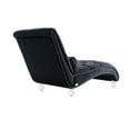 thumbnail image 6 of Leisure Chaise Lounge Chair with Throw Pillow Velvet Upholstered Concubine Sofa with Acrylic Feet Armless Chaise Couch Accent Sofa for Living Room Bedroom Office, Black, 6 of 9