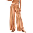 thumbnail image 3 of ClodeEU Women's High Waist Striped Wide Leg Pants,Casual Bohemian Vacation Flowy Trousers ,Women's Plus L, 3 of 8