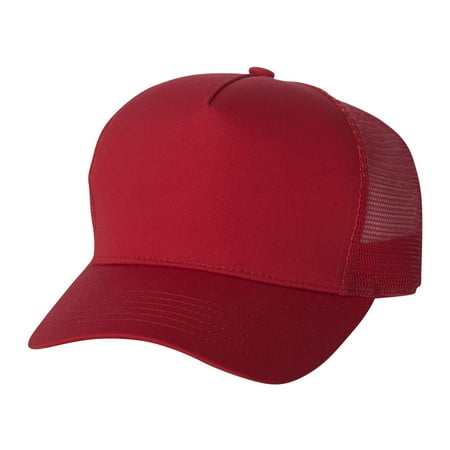 Poly Mesh Cap - Mega Cap 6886 Five Panel PET Mesh Back Trucker Baseball Cap