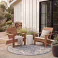 thumbnail image 3 of Safavieh Courtyard Connie Floral Indoor/Outdoor Area Rug, Natural/Blue, 6'7" x 6'7" Round, 3 of 10