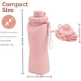 thumbnail image 3 of Collapsible Travel Water Bottle 20oz (600ml), BPA-Free, Foldable Silicone Lightweight Reusable Water Bottle with Leak-Proof Lid & Lanyard, Portable for Travel Cycling Gym Camping (Green), 3 of 10